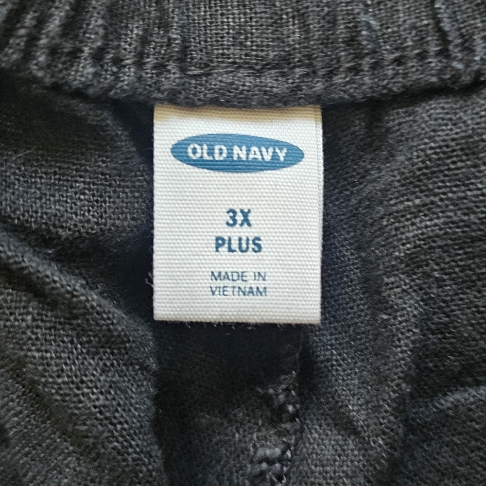 Old Navy Linen Casual Black Elastic Waist Shorts 3X - Picture 3 of 3